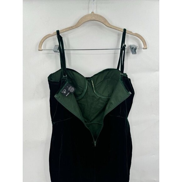 Windsor Dress Women Small Green Velvet Tinkerbell Holiday Feel Me Bustier Mini - Picture 9 of 10